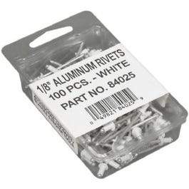 Gutter Rivets, White Aluminum, 1/8-In., 100-Pc.