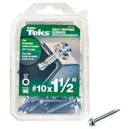 Drill Point Screws, Self-Tapping, Hex Washer Head, #10 x 1-1/2-In., 90-Pk.