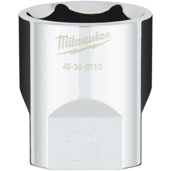 Milwaukee 1/2 In. Drive 1-1/8 In. 6-Point Shallow Standard Socket with FOUR FLAT Sides