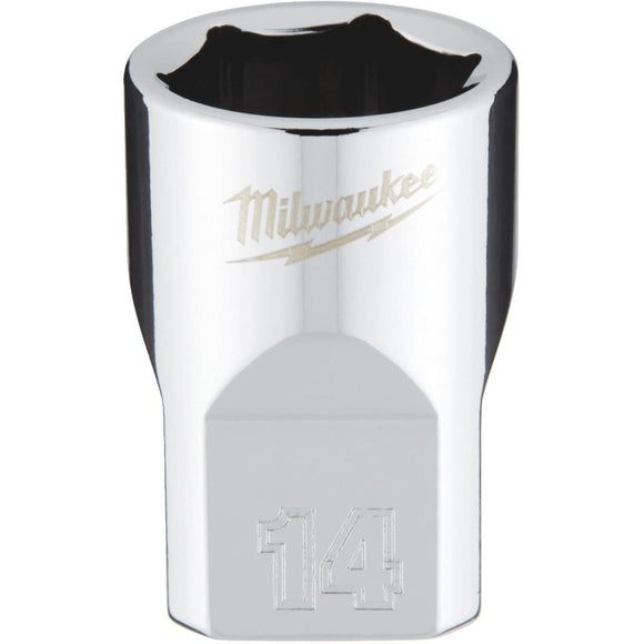Milwaukee 3/8 In. Drive 14 mm 6-Point Shallow Metric Socket with FOUR FLAT Sides