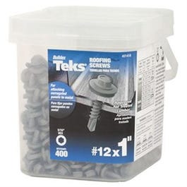 Roofing Screw With Washers, Hex Head, Zinc-Plated, #12 x 1-In., 300-Pk.