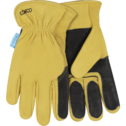 Kinco Hydroflector™ Water-Resistant Premium Grain Buffalo Driver With Double-Palm Glove (Golden Extra Large)