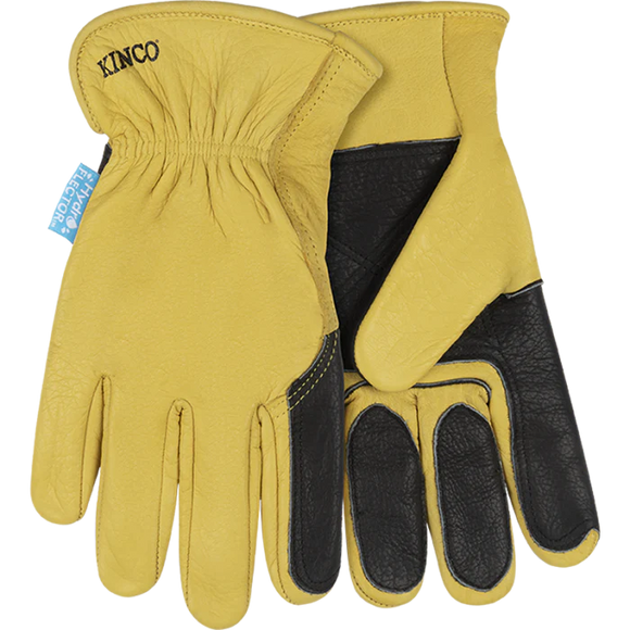 Kinco Hydroflector™ Water-Resistant Premium Grain Buffalo Driver With Double-Palm Glove (Medium)