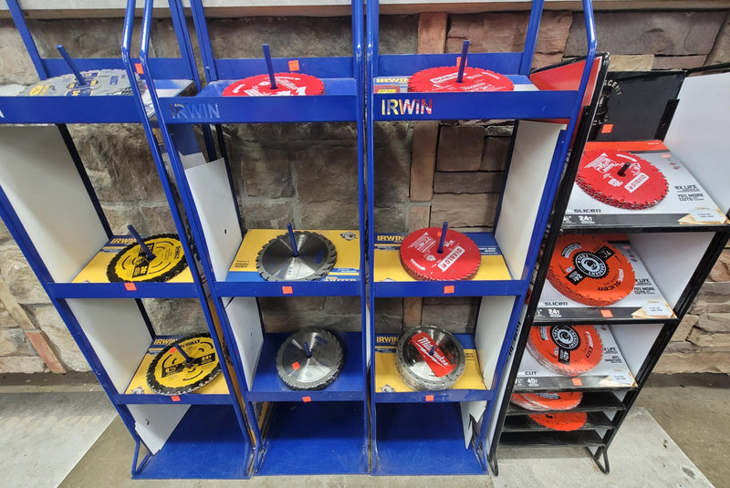 Our selection of Irwin, DeWALT, Crescent Tool, and Diablo saw blades.