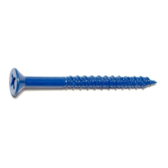 Monster Fastener Blue Ruspert Coated Steel Phillips Flat Head Masonry Screws