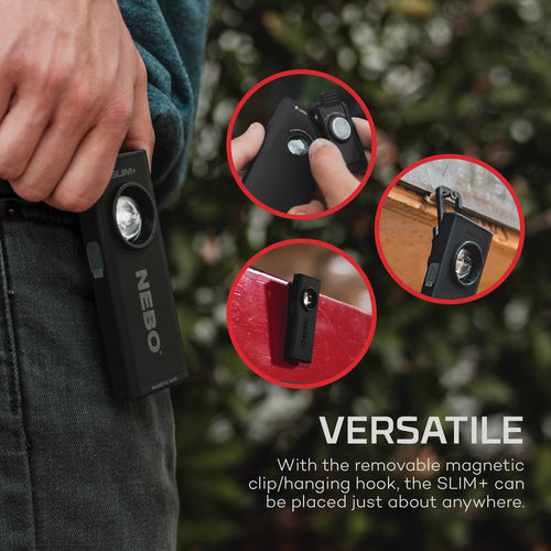 NEBO SLIM+ Best Rechargeable Pocket Light with Laser Pointer and Power Bank