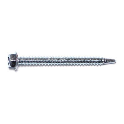 Monster Fastener Zinc Plated Steel Hex Washer Head Self-Drilling Screws