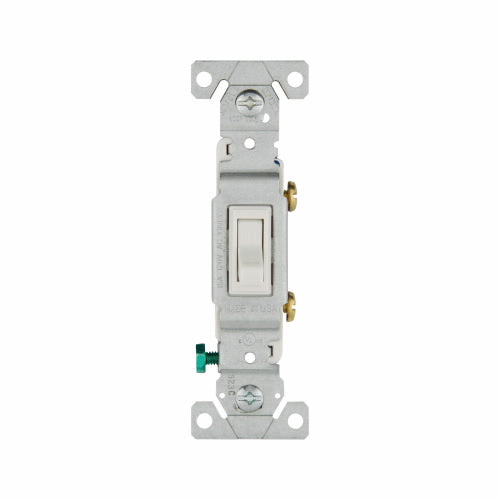 Eaton Cooper Wiring Toggle Switch 15A, 120V White (White, 120V)