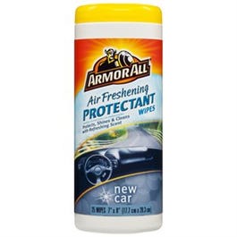 Air Freshening Car Protectant Wipes,New Car Scent, 25-Ct.