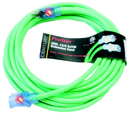 EXT CORD 12/3 25 FT GREEN