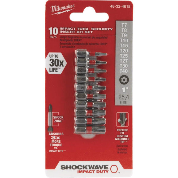 Milwaukee Shockwave Torx Security Insert Impact Screwdriver Bit Set (10-Piece)