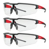 3PK Safety Glasses - Clear Anti-Scratch Lenses