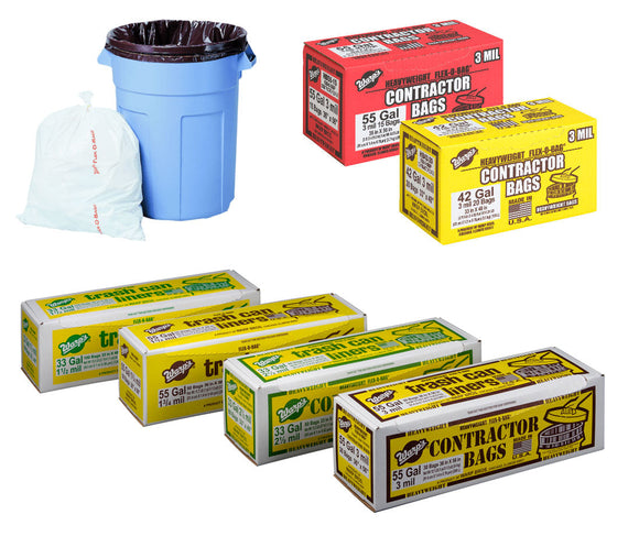 Warp Brothers Flex-O-Bag® Trash Can Liners And Contractor Bags 36 x 56 55  Gal - Holbrook, NY - GTS Builders Supply